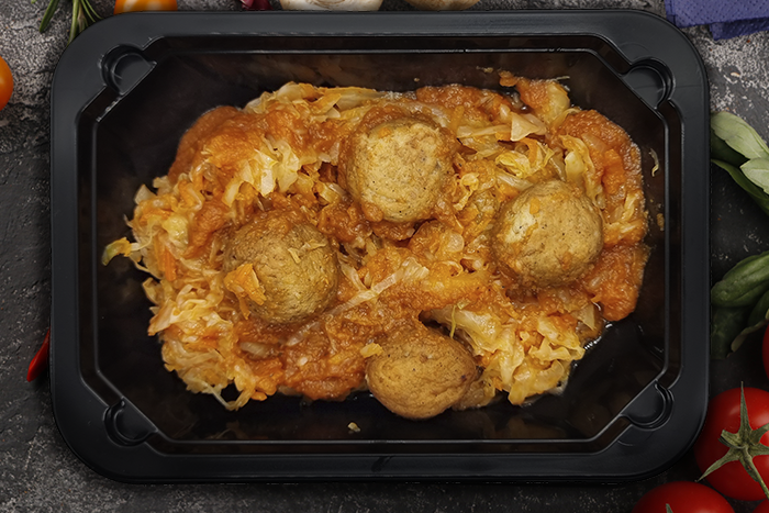 Фрикадельки куриные с тушеной капустой, 300г