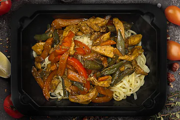 Свинина терияки с яичной лапшой, 300г