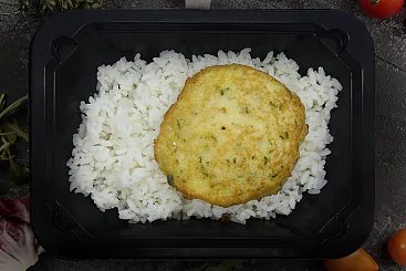 Биточек рыбный с луком и рисом, 300г