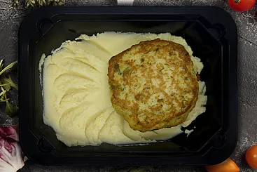 Биточек рыбный с луком и пюре, 300г